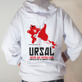 Blusa moletom com capuz - Ursal Branca Costas