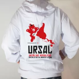 Blusa moletom com capuz - Ursal Branca Costas